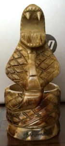 Hand Carved Wood Striking Cobra Snake Ash Tray "Bahamas" Souvenir Wooden - Picture 1 of 11