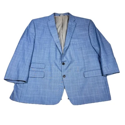 Ralph Lauren Blazer Mens 54R Blue Gray Check Coat * Read Description* - Image 1 of 4