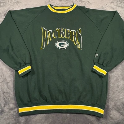 Sudadera De Colección Green Bay Packers Hombres Logo Grande 7 Fútbol NFL Bordada Foto 1 de 4