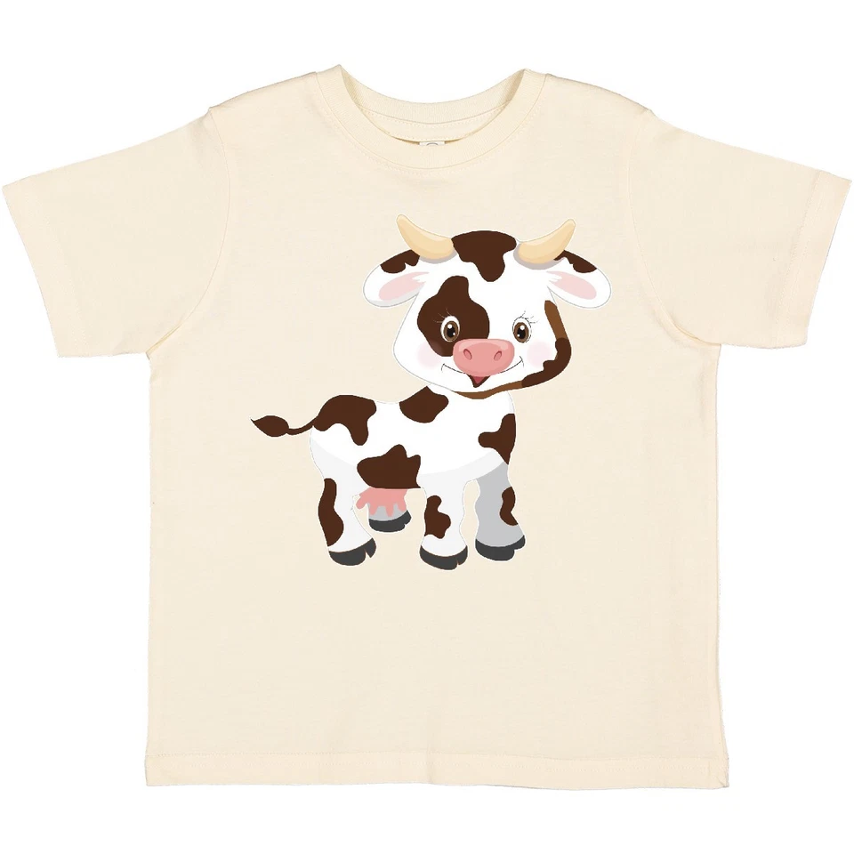 Linda camiseta blanca de vaca Holstein de Inktastic con manchas marrones para niños pequeños animales de granja Foto 1 de 1