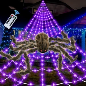 Halloween Spider Web Lights Giant Spider, 16.4Ft 450 LED Lighted Spider Web w... - Bild 1 von 6
