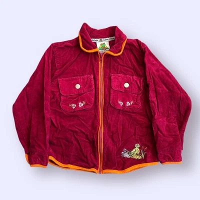 Vintage Franklin The Turtle Corduroy Jacket Youth Size 4 Pink Kids 90s Zip - Image 1 of 4