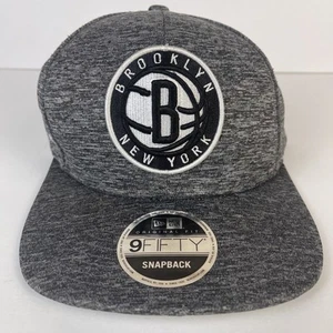 Brooklyn Nets NBA New Era 9Fifty Gray And Black Heathered Snapback Hat Cap - Picture 1 of 7