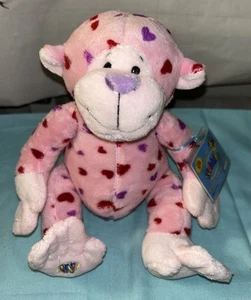 Webkinz - Peluche LOVE MONKEY HM343 nuovo con etichetta - con codice - rosa con cuori nuovo - Foto 1 di 10