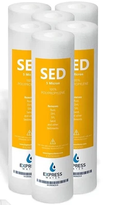 Lot of 5 Express Water SED Sediment Water Filter 5 Micron 10" X 2.5" - Image 1 of 3