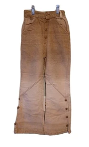 Vintage Kids Youth 1940s Moleskin Pants Distressed Faded Brown Used As-Is - Picture 1 of 20