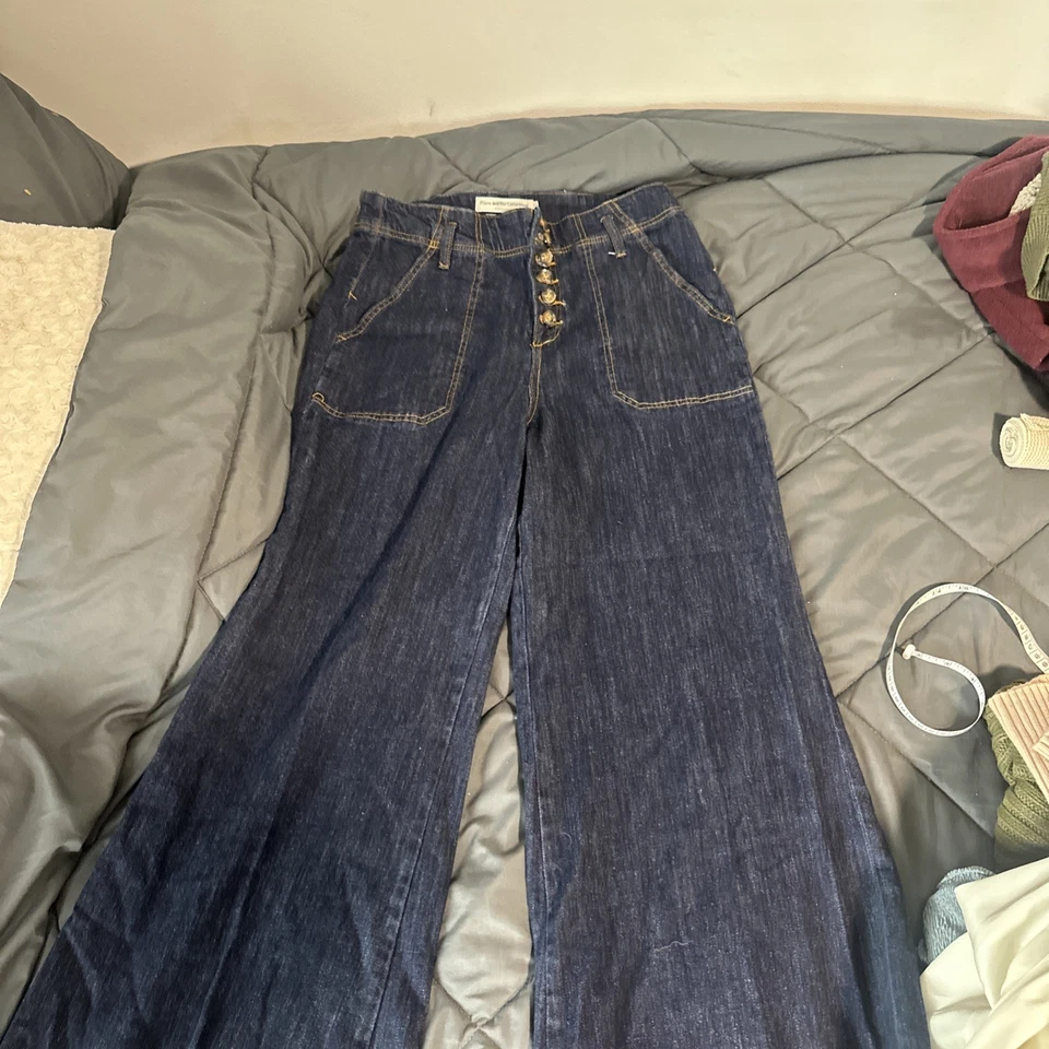 Pilcro and The Letterpress Anthropologie 尺寸 30 Flare Button Fly Flare Dark — 第 1/4 张图片