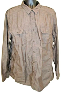 American Rag Brown Snap-Front LS Western Cowboy Dress Shirt Size XXL Herren - Bild 1 von 4