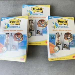 3-Packages 3M Post-It Digital Sticky Picture Paper For Inkjet/Photo Printers 4x6 - Picture 1 of 3