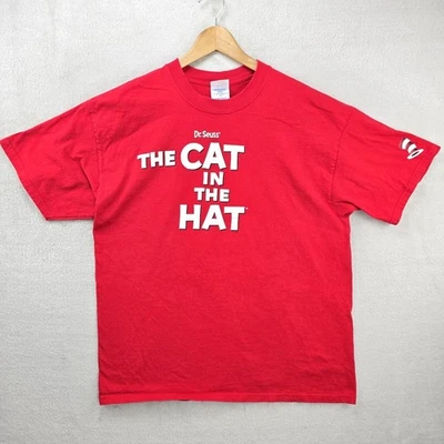 Vintage Dr. Seuss The Cat In The Hat Movie Promo Shirt Mens XL Mike Myers Y2K - Image 1 of 4