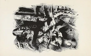 Postcard Léon Bellefleur "Dragon Multiple" 1966 Private Coll., Graph MINT - Picture 1 of 1