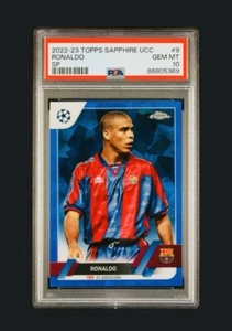 2022-23 Topps Chrome UEFA Sapphire Ronaldo Card #9 SP Variation PSA 10 - Picture 1 of 2