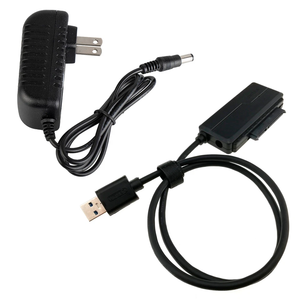 SATA to USB 3.0 Adapter 3.5" 2.5" SSD HDD Hard Drive External Cable 12V 2A Power - Image 1 of 4