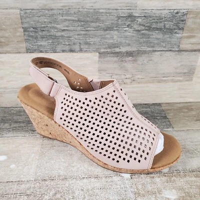 Rockport Briah Perforated Womens Sandals Sz 9 M Beige Leather Slingback Open Toe - Image 1 of 4