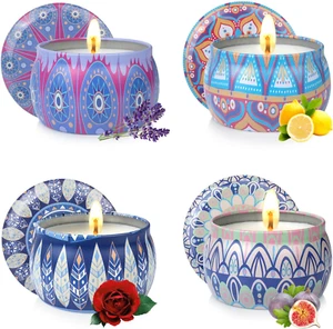 4-Pack Scented Candles Gift Set –Natural Soy Wax, 120H Burn Time, Stress Relief - Picture 1 of 6