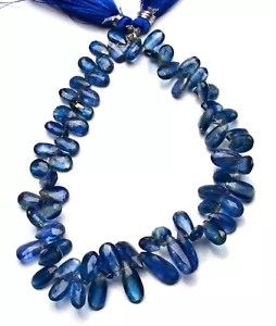Natural Gem Nepal Kyanite 8x5 to 13x6MM Size Faceted Pear Shape Briolettes 9" - Picture 1 of 7
