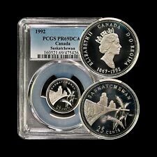 CANADA. 1992, 25 Cents, Silver - PCGS PR69 - 125th, Saskatchewan