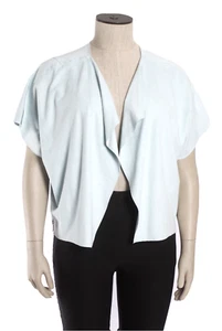 NUEVA $139 Chaqueta Chico's Talla 3 (16/XL) Imitación Gamuza, Azul Bebé, Cremallera Laterales - Imagen 1 de 11