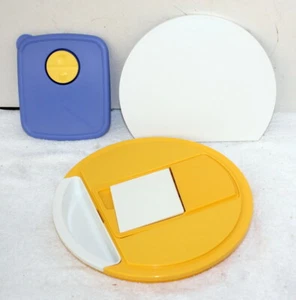 Tupperware Yellow Bowl Top Mandolin Grater + Board + Free 3386A-3 Blue Lid - Picture 1 of 9