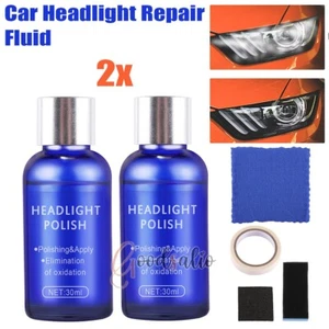 2x Car Headlight Polishing Cleaner Cleaning Tools Lens Restoration Repair Kit US - Picture 1 of 15
