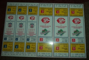 Boletos de los Cincinnati Reds 1987 Serie Mundial y NLCS Riverfront Stadium caja amarilla - Imagen 1 de 2
