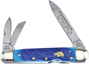 Bulldog pocket knife Whittler lockback Blue Bone Handle Limited Edition 1 of 300 - Picture 1 of 3