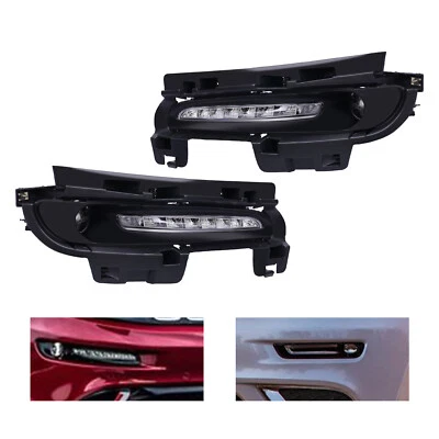 Pair For 2012-16 Jeep Grand Cherokee SRT8 LED Front DRL Bumper Fog Lights Lamp - Image 1 of 4