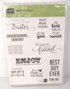 Stampin Up Suite Sentiments Stamp Set - Phrases Sayings Greetings Messages New! - Picture 1 of 3