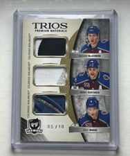 2020-21 Upper Deck The Cup MacKinnon Rantanen Makar Trios Gold GU Patch #5/10 SP