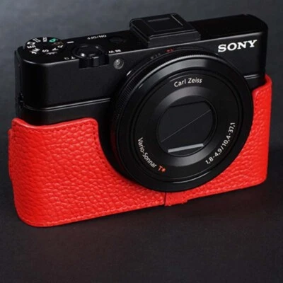 手工制作真皮相机半保护套 外壳 适合索尼 RX100 M5A/M4/M3/M2 — 第 1/4 张图片
