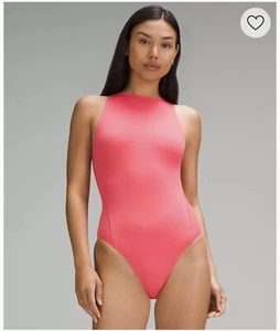 LULULEMON Ultra-Soft Nulu High-Neck Sleeveless Bodysuit Glaze Pink Sz Small - Imagen 1 de 6