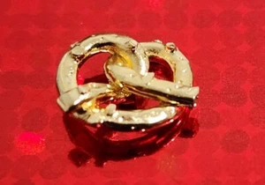 Vintage Krawattennadel Krawattennadel goldfarben BREZELFORM - Bild 1 von 6