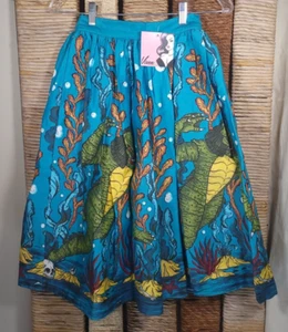 NWT Vixen by Micheline Pitt Size XS Swing Skirt Creature Black Lagoon Monster - Picture 1 of 8