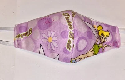 Youth Face Mask-Dual layer-Reusable -Tinker Bell Made in USA-Anti-microbial - Image 1 of 4