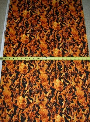 Fire Flames Flame C7734 Multi black Timeless Durable Cotton Fabric  - Image 1 of 2