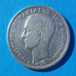 Greece Silver Coin 1873 - 1 Dr - King Georgios A - Picture 1 of 4