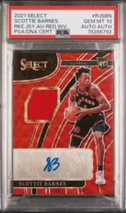 2021 Select - Scottie Barnes Autograph - Red Wave RPA  - PSA GEM MT 10 - RJ-SBN