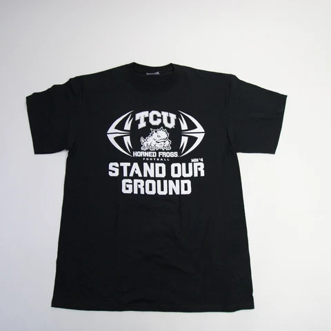 TCU Horned Frogs Port Company Short Sleeve Shirt Men's Black New Cover