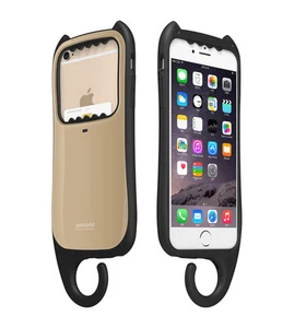 myCat iPhone 6/6s Plus 5.5” Protector Cover Case Card Pocket Hanger KOREA - Gold - Picture 1 of 12