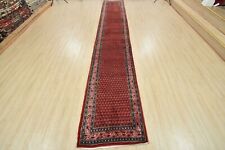 Vintage Tribal Oriental Runner 2’10” x 16’9” Red Wool Hand-Knotted Area Rug