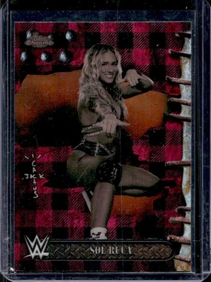 2025 Topps Chrome WWE Cactus Jack Sol Ruca Red and Black Refractor #93 - Image 1 of 2