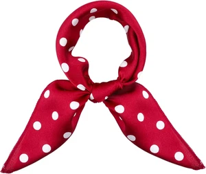 Chiffon Schal eckig rot Halstuch rot gepunktet Bandana eckig rot Taschentuch - Bild 1 von 7