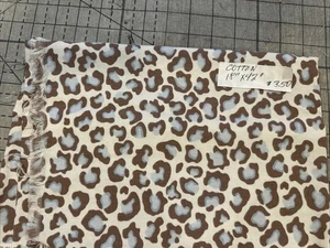 Brown Blue Animal Nursery Cotton Print 18” By 45" Wide - Picture 1 of 1