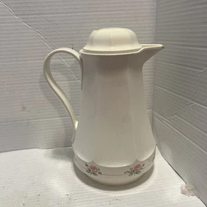 THERMOS INSULATED COFFEE TEA POT CARAFE FLORAL 1980s CHRISTA 32 OZ COTTAGECORE - Picture 1 of 16