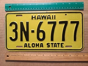 License Plate, Hawaii, 1969, Passenger, Triple 7: 3N - 6777, 6 777 - Picture 1 of 3