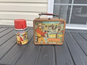Gunsmoke Metal Lunchbox Lunch Box Thermos 1959 by Aladdin Matt Dillon - Picture 1 of 18