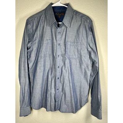 G By Guess Men's Long Sleeve Blue Button Up Collar Shirt Large - Image 1 of 4