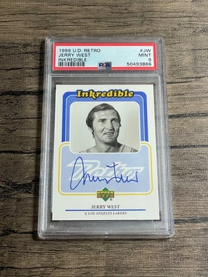1999 UD Retro Jerry West Inkredible Auto PSA 9 - Image 1 of 2