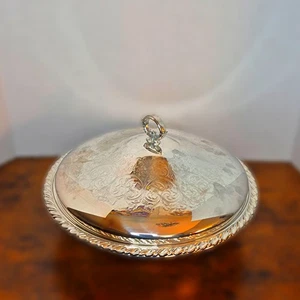 Vintage Oneida Silver Cloche Platter Ornate Dome Lid Elegant Serving Tray Rare - Picture 1 of 8