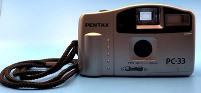 Pentax PC-33 35mm Film Camera w/ 30mm Lens – Tested Works – Vintage Point/Shoot - Image 1 of 4